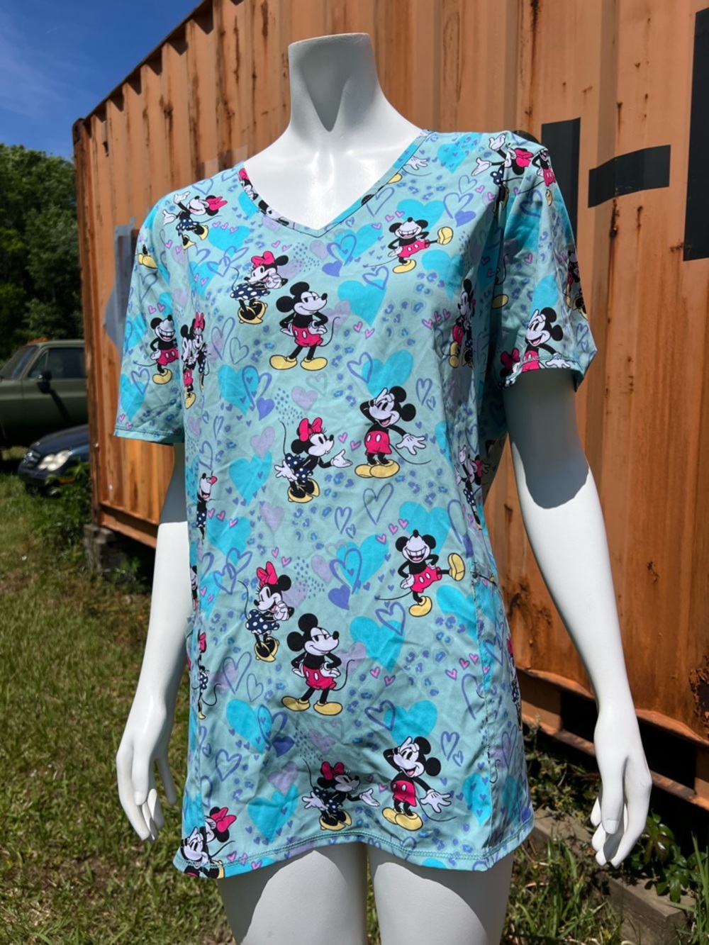 Disney Turquoise Blue Multi-Color Printed Top